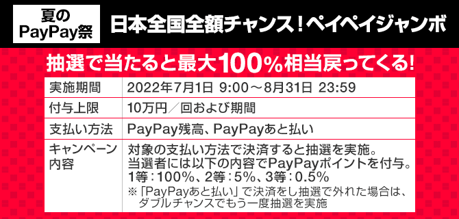 夏のPayPay祭PayPayジャンボ